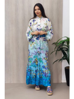 Robe longue avec ceinture