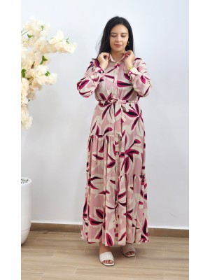 Robe longue avec volant