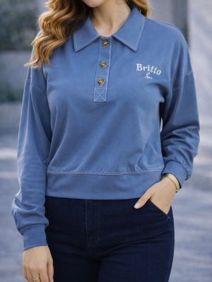 Sweatshirt en coton molletonné non gratté – Style casual mod