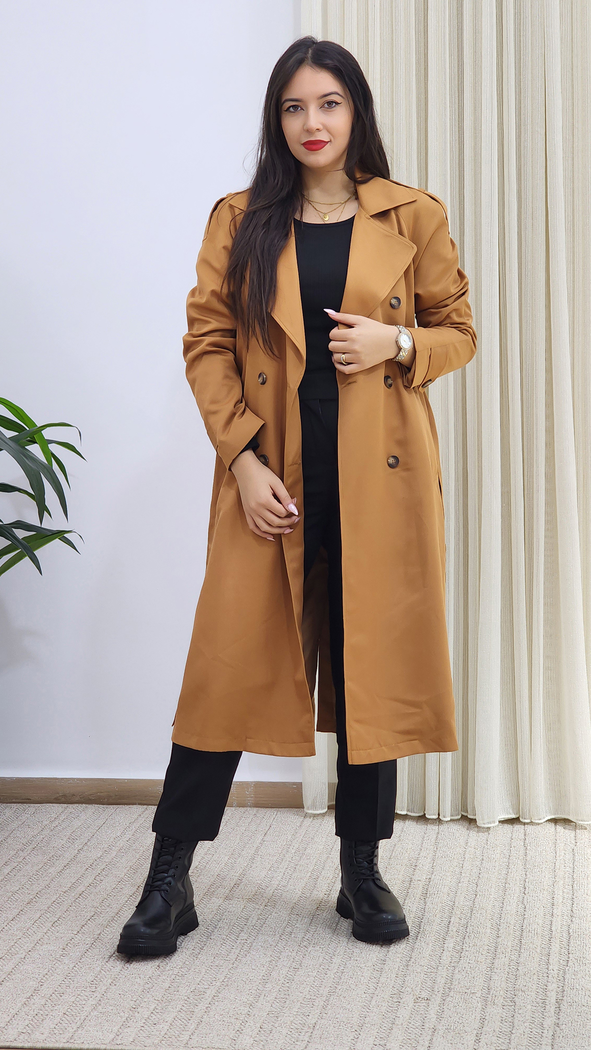 Trench long imperméable pour femme