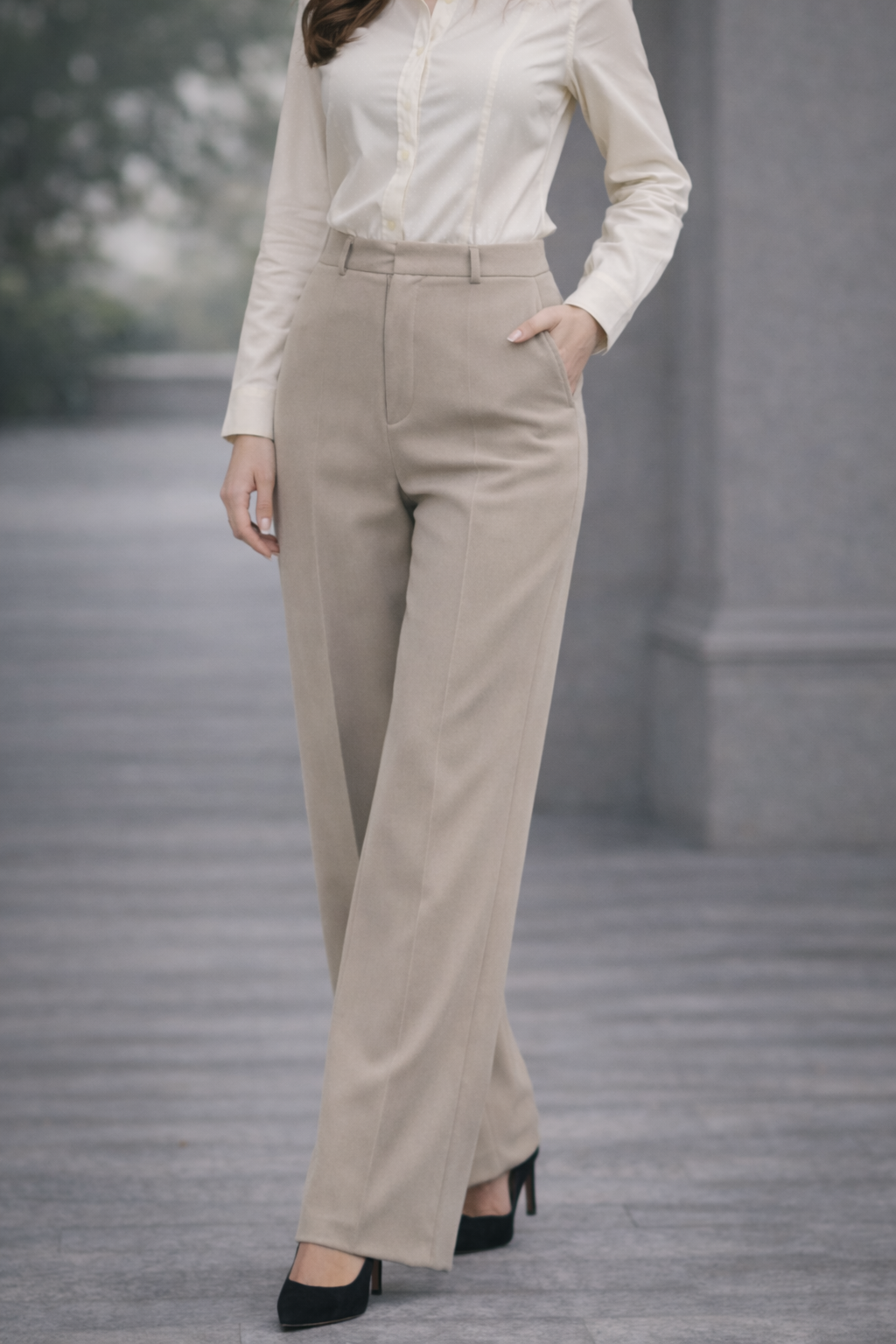 Pantalon tailleur wide-leg