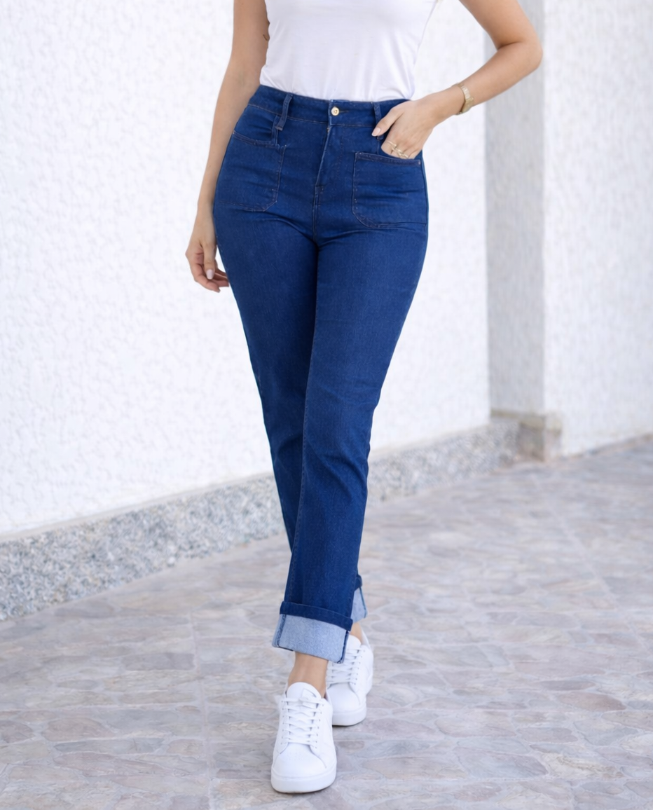Jean Femme Straight Taille Haute – Jambe Droite